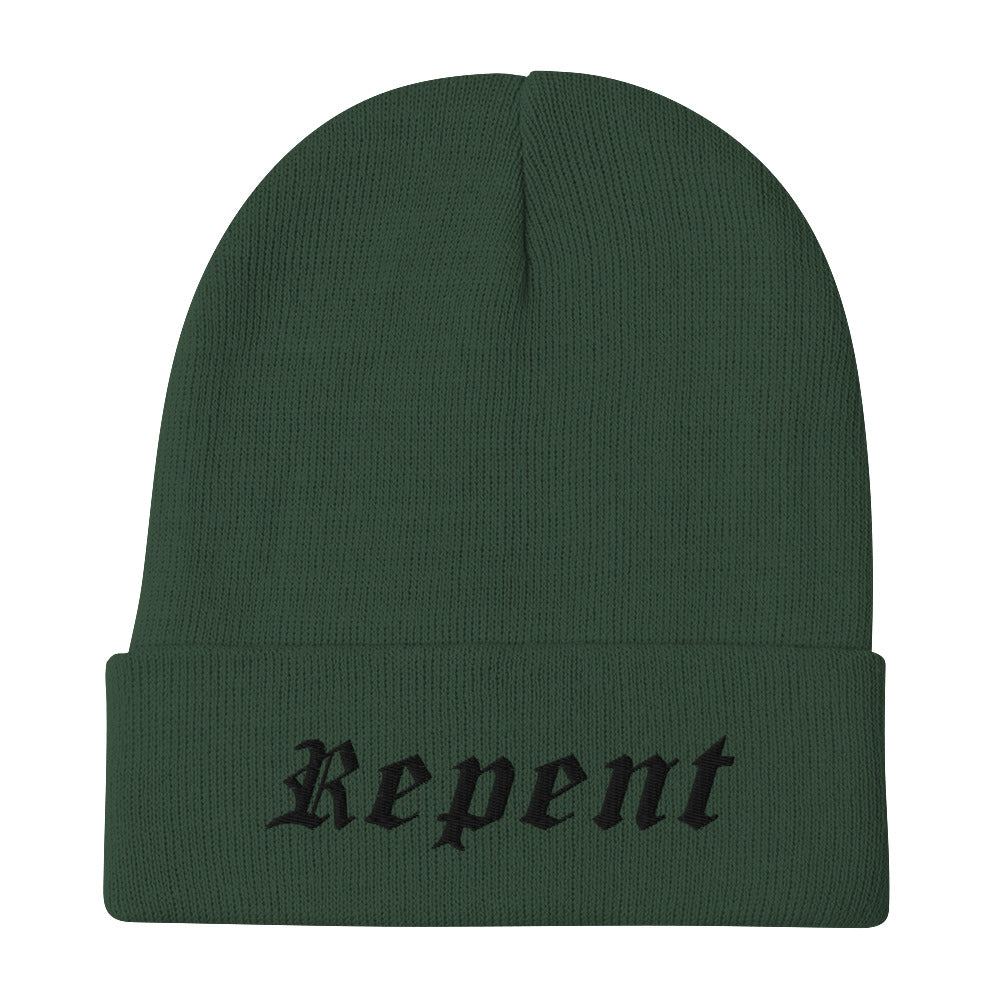 Repent Embroidered Beanie