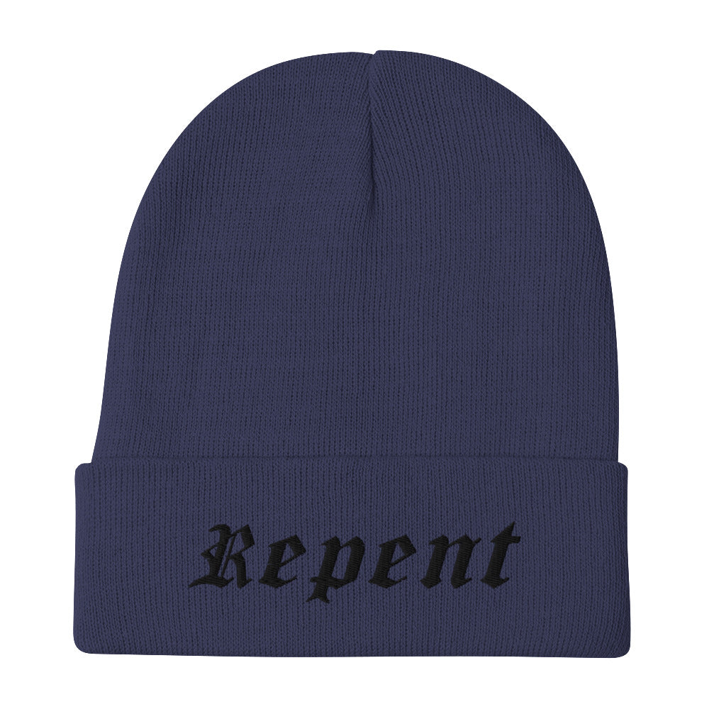 Repent Embroidered Beanie