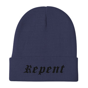 Repent Embroidered Beanie