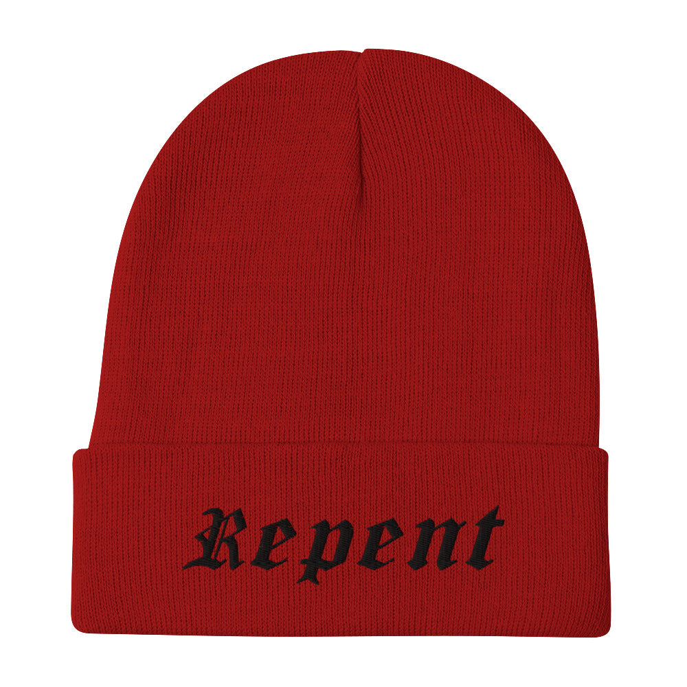 Repent Embroidered Beanie